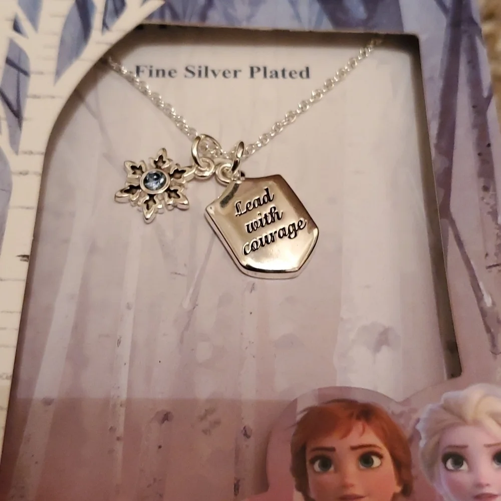 Disney Frozen II Lead With Courage Snowflake Crystal Necklace